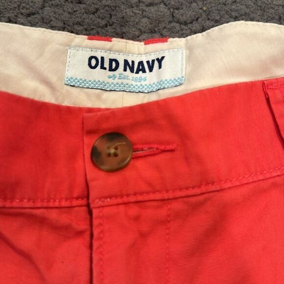 Old Navy Anchor Chino Shorts Size 10 Coral/Pink - Picture 3 of 6